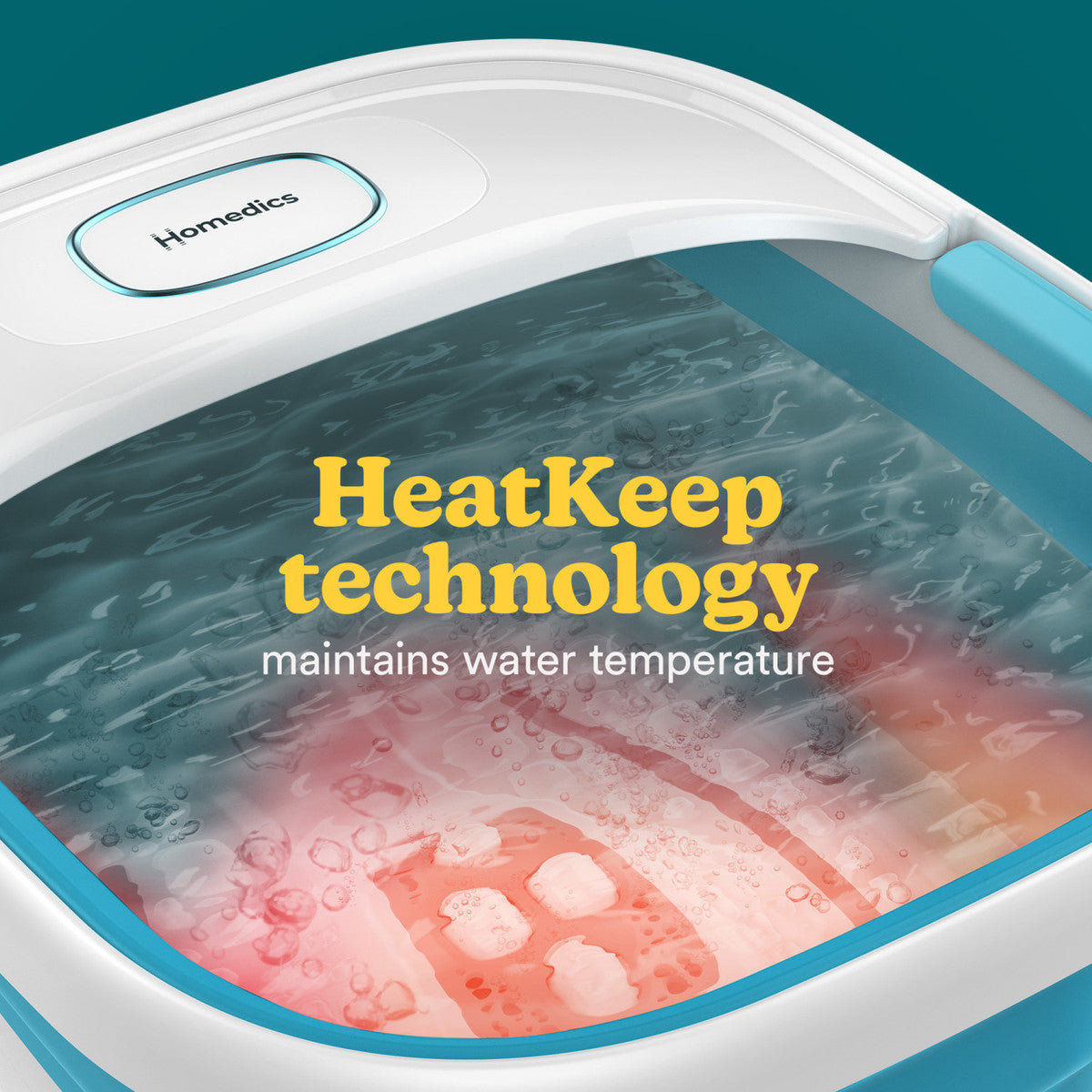 HoMedics Smart Space – Bubble Foot Bath with HeatKeep Technology