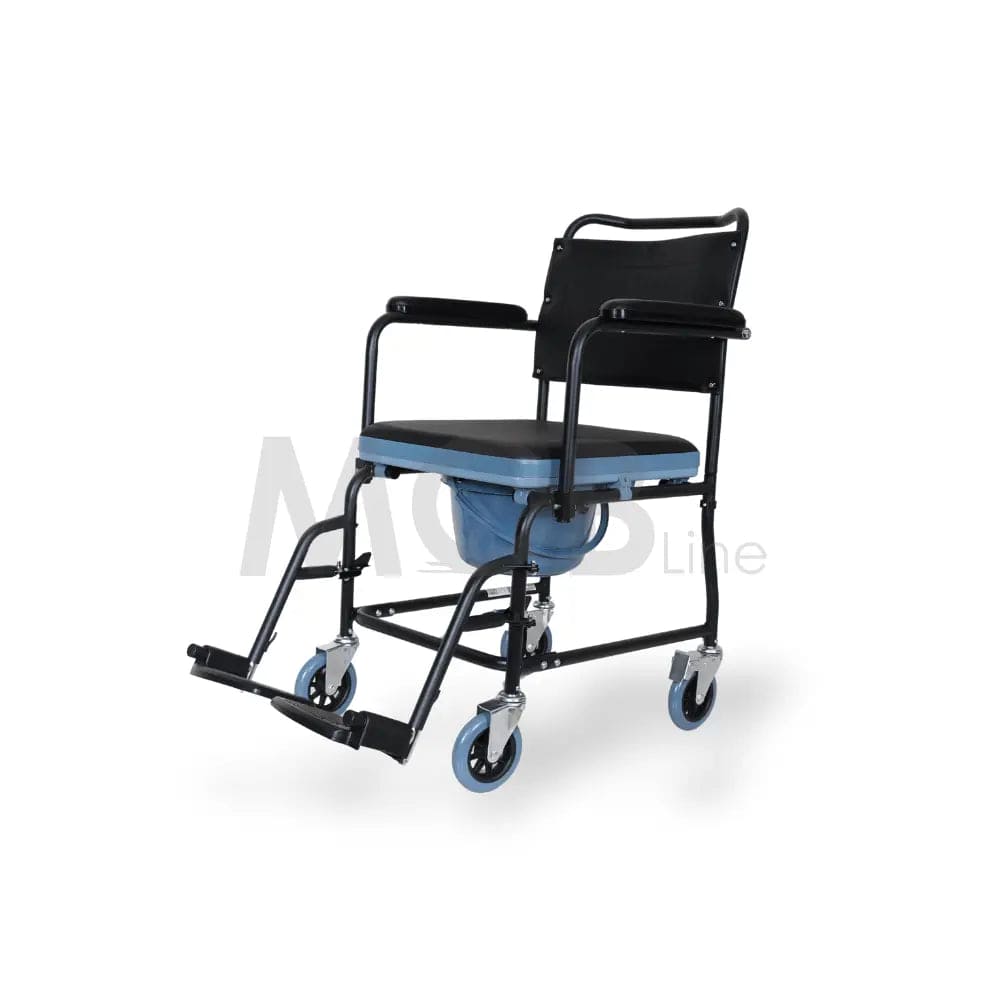 MOBLINE - STEEL COMMODE WHEELCHAIR Cureline Healthcare