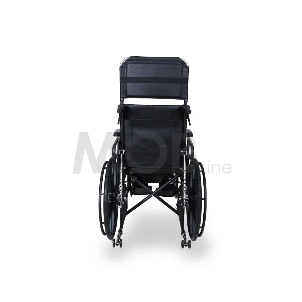 MOBLINE - STEEL RECLINING AND ELEVATING COMMODE WHEELCHAIR Cureline Healthcare
