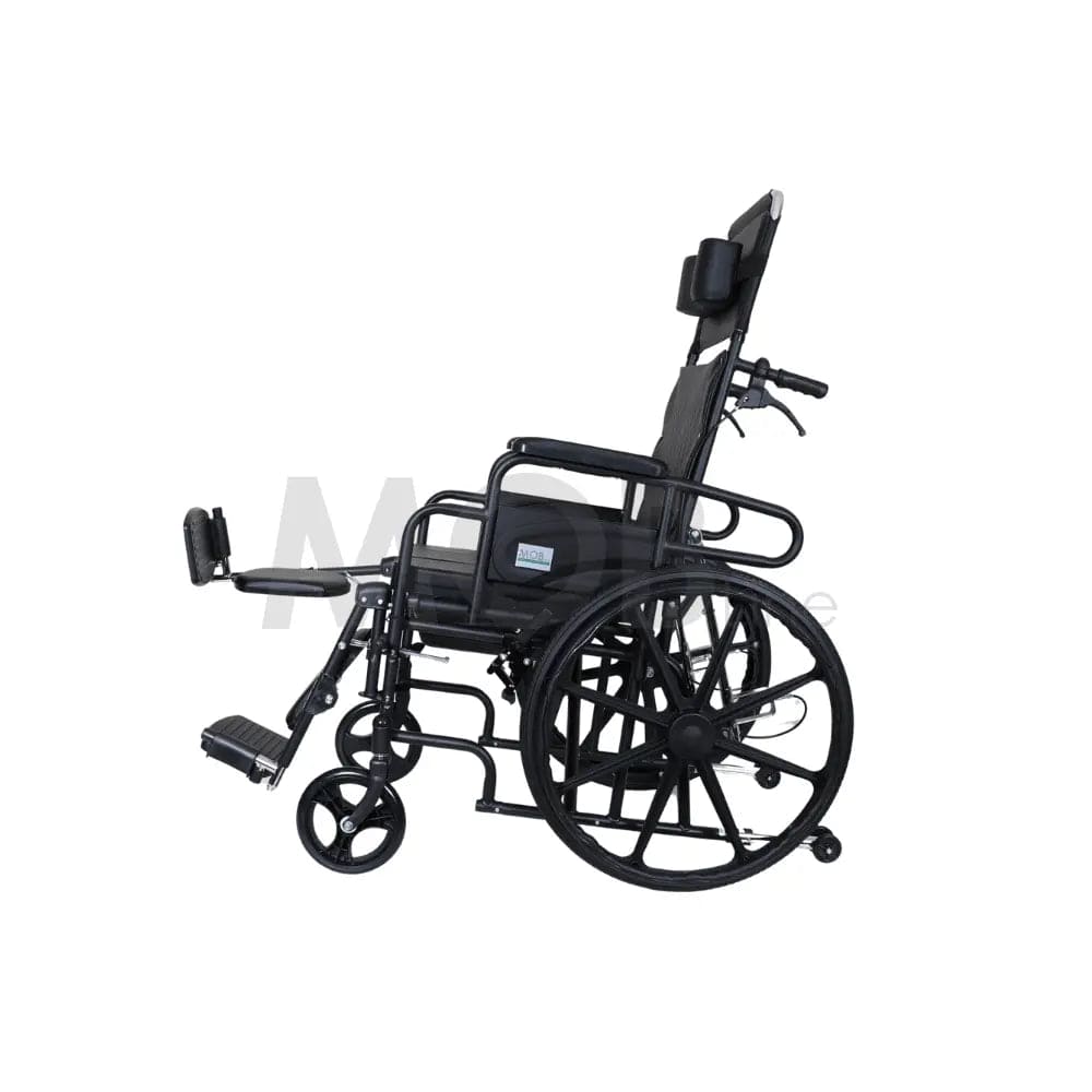 MOBLINE - STEEL RECLINING AND ELEVATING COMMODE WHEELCHAIR Cureline Healthcare
