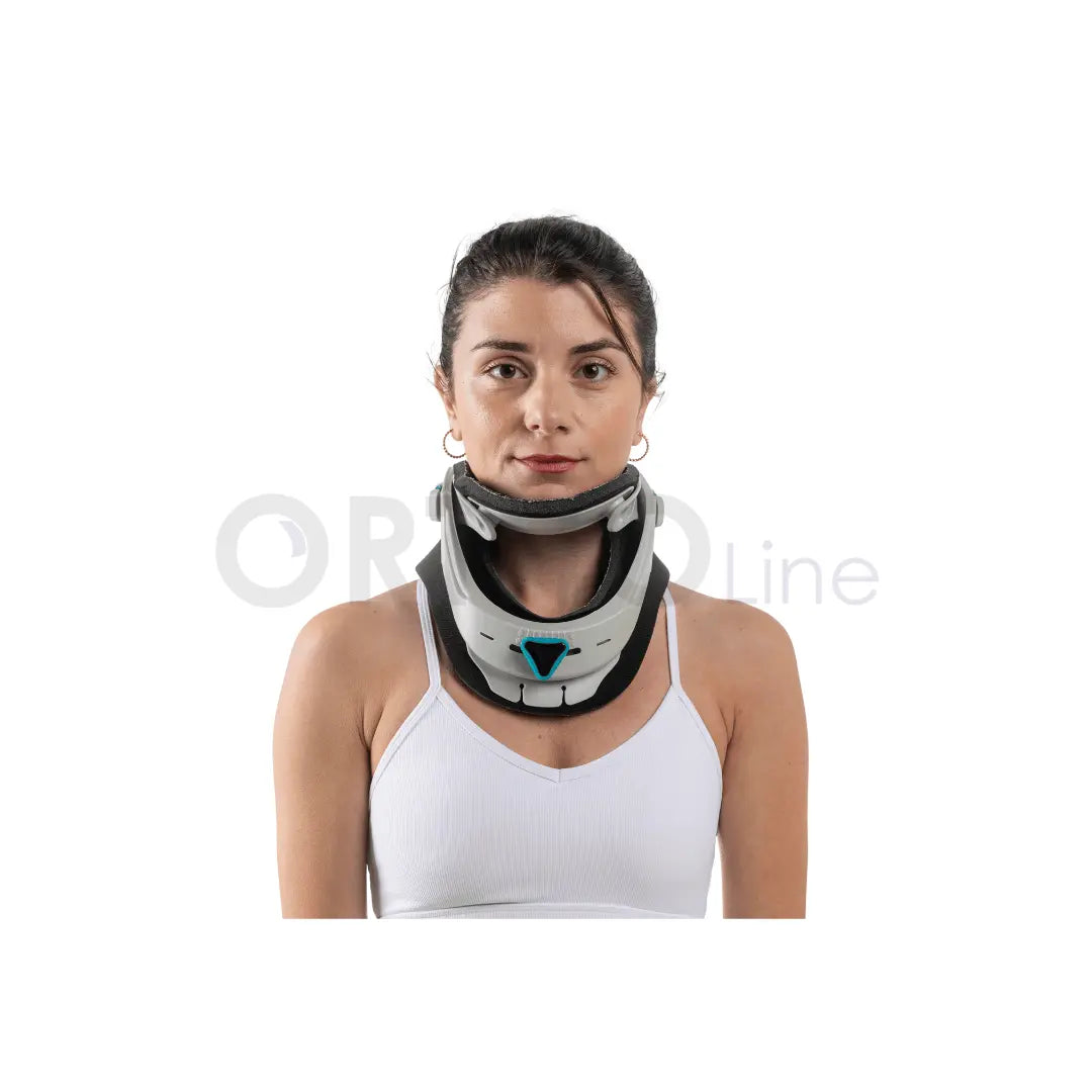 women using ortholine neck brace front view