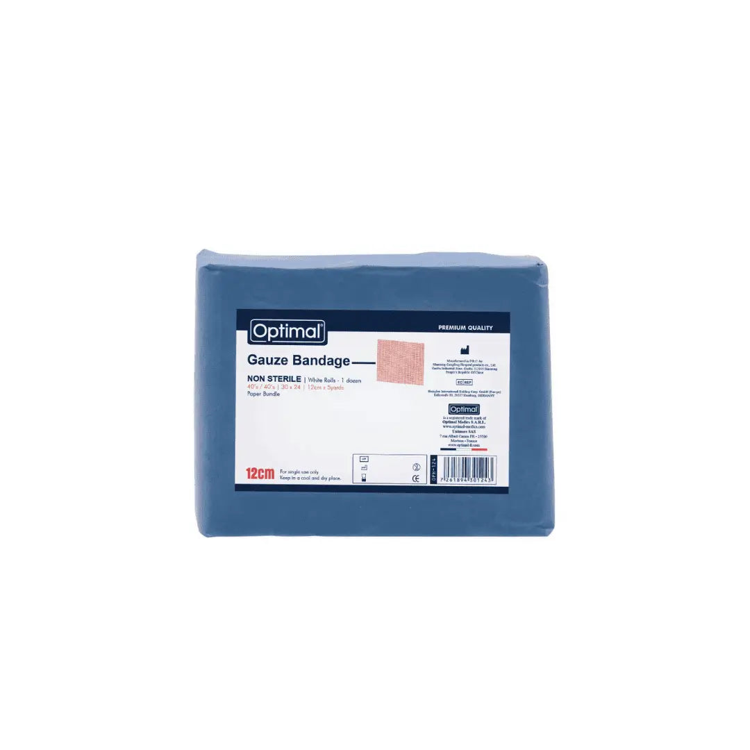 OPTIMAL non-sterile gauze bandage rolls 1 dozen available in 5cm 7.5cm 10cm and 12cm for wound care in Lebanon