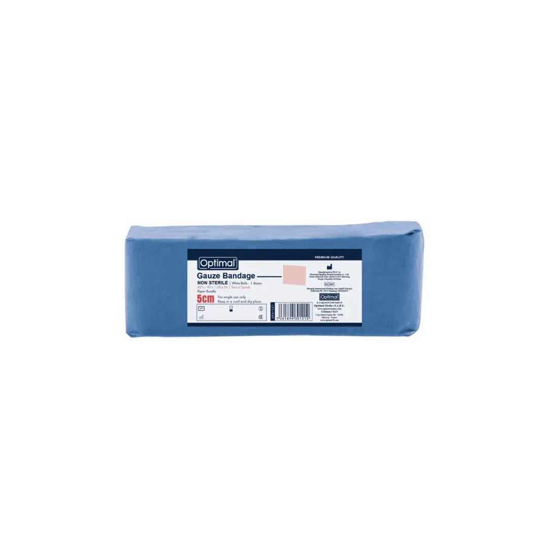 OPTIMAL non-sterile gauze bandage rolls 1 dozen available in 5cm 7.5cm 10cm and 12cm for wound care in Lebanon