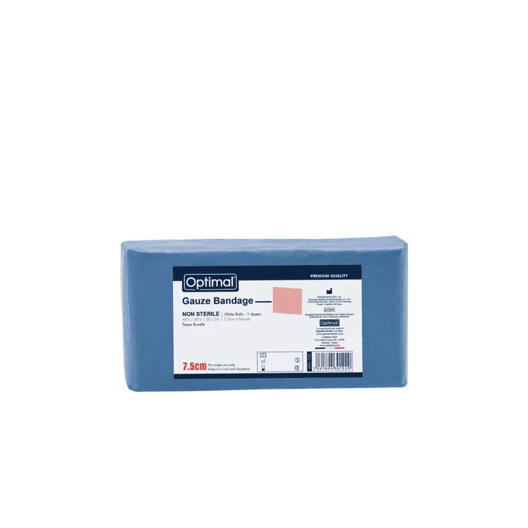 OPTIMAL non-sterile gauze bandage rolls 1 dozen available in 5cm 7.5cm 10cm and 12cm for wound care in Lebanon