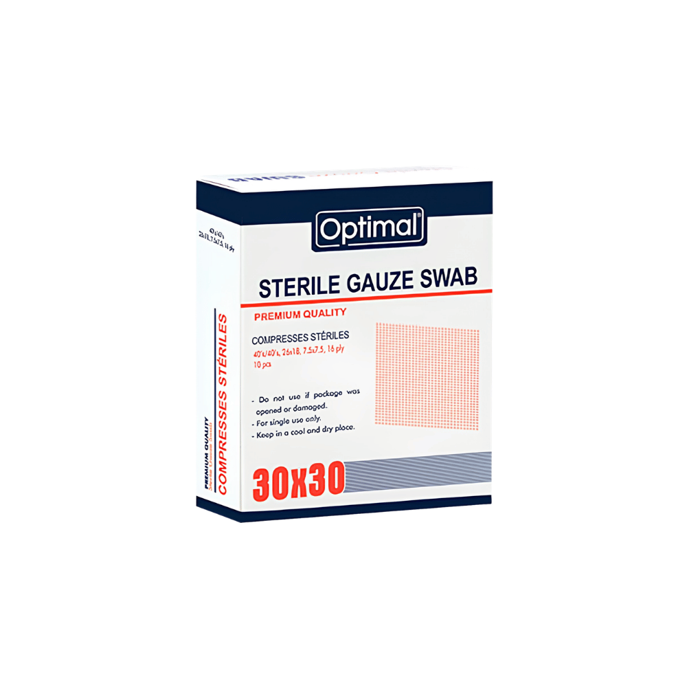 OPTIMAL Sterile Gauze Swabs – 10 Pieces, 16 Ply