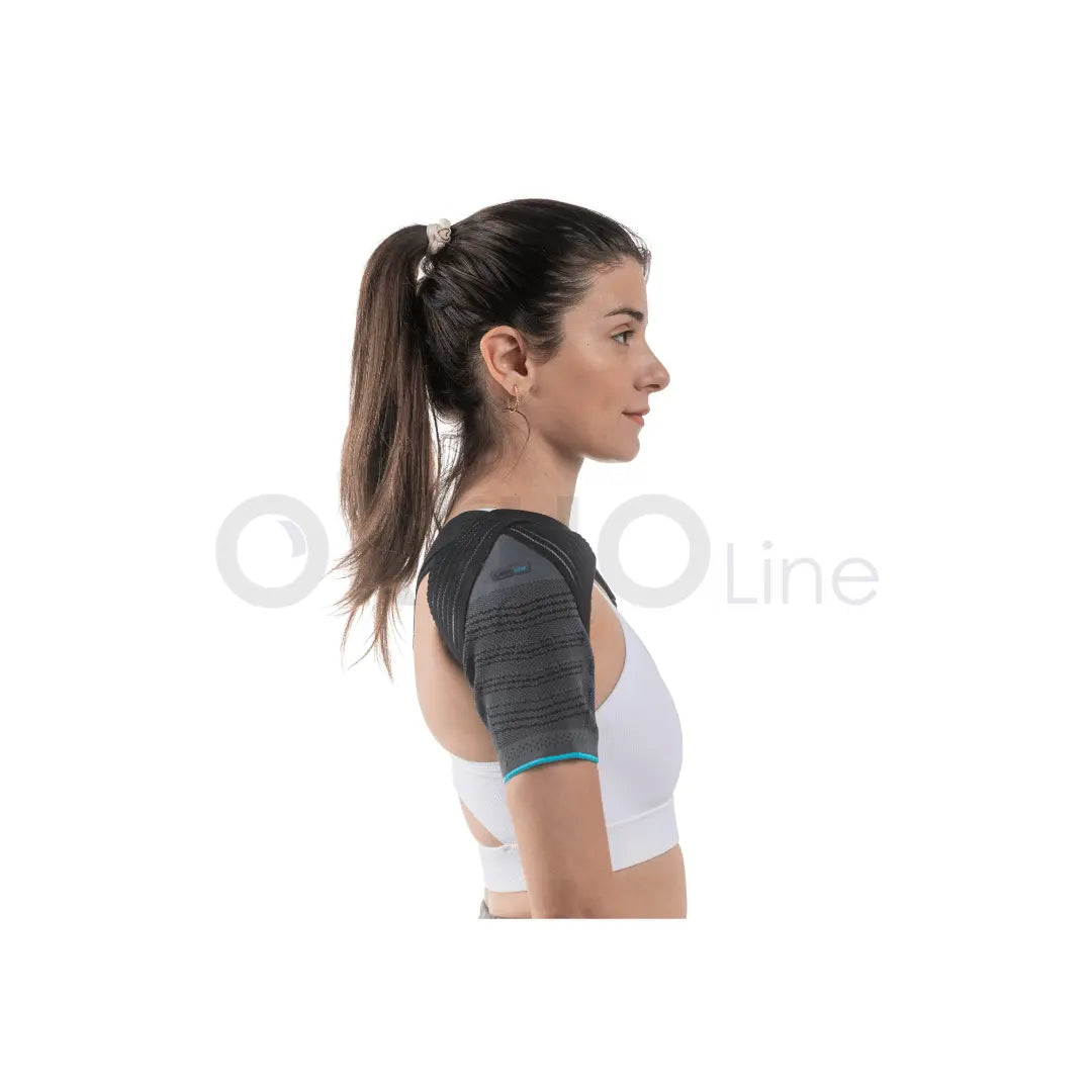 cureline - women using ortholine shoulder brace back view