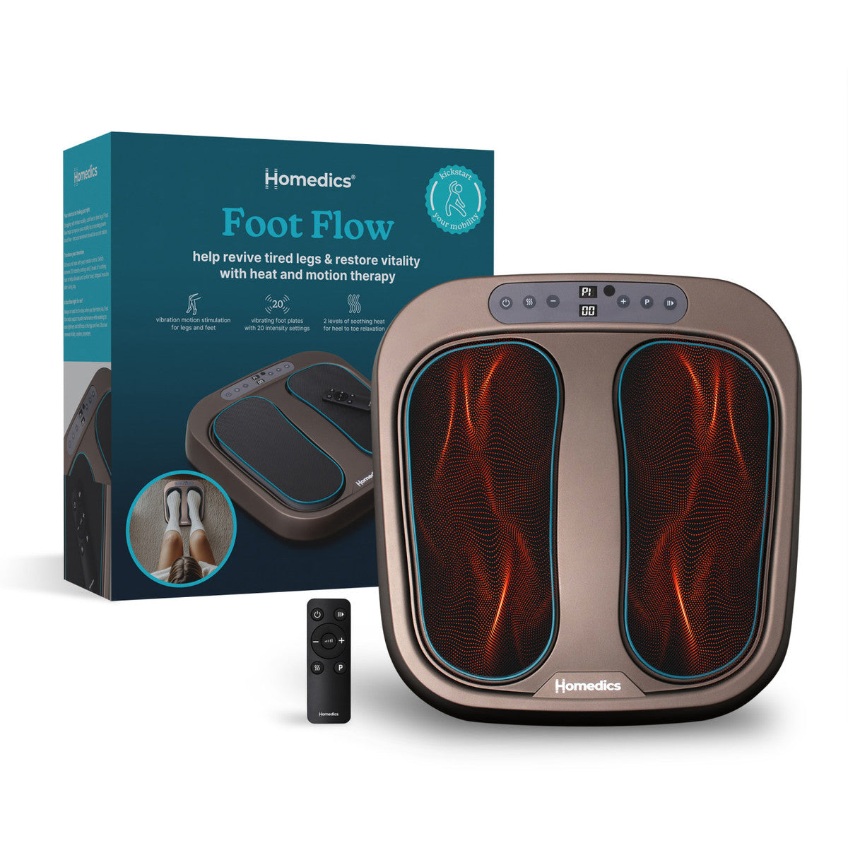 HoMedics Foot Flow Mobility Booster with Heat & Vibration