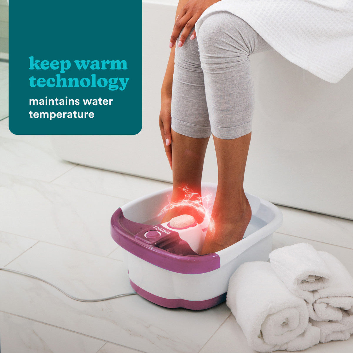 HoMedics Bubble Mate Foot Spa with Keep Warm Technology