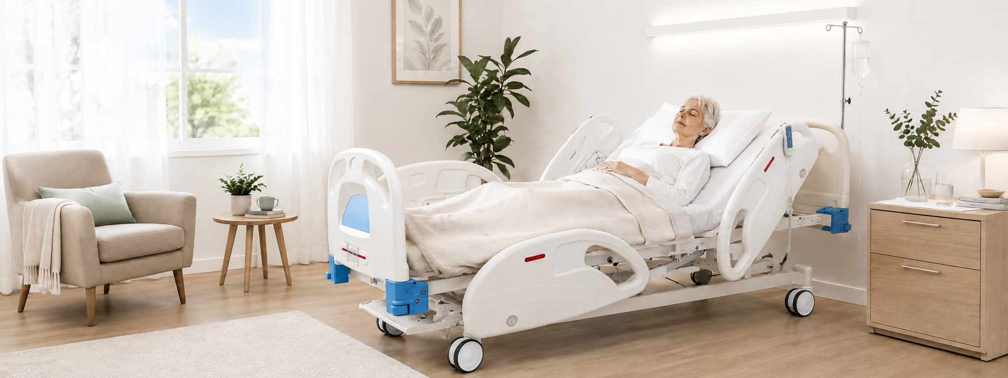 women on cureline medical bed