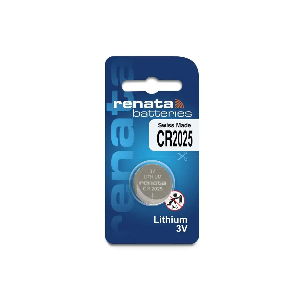 Renata battery CR2025 packaging on a white background