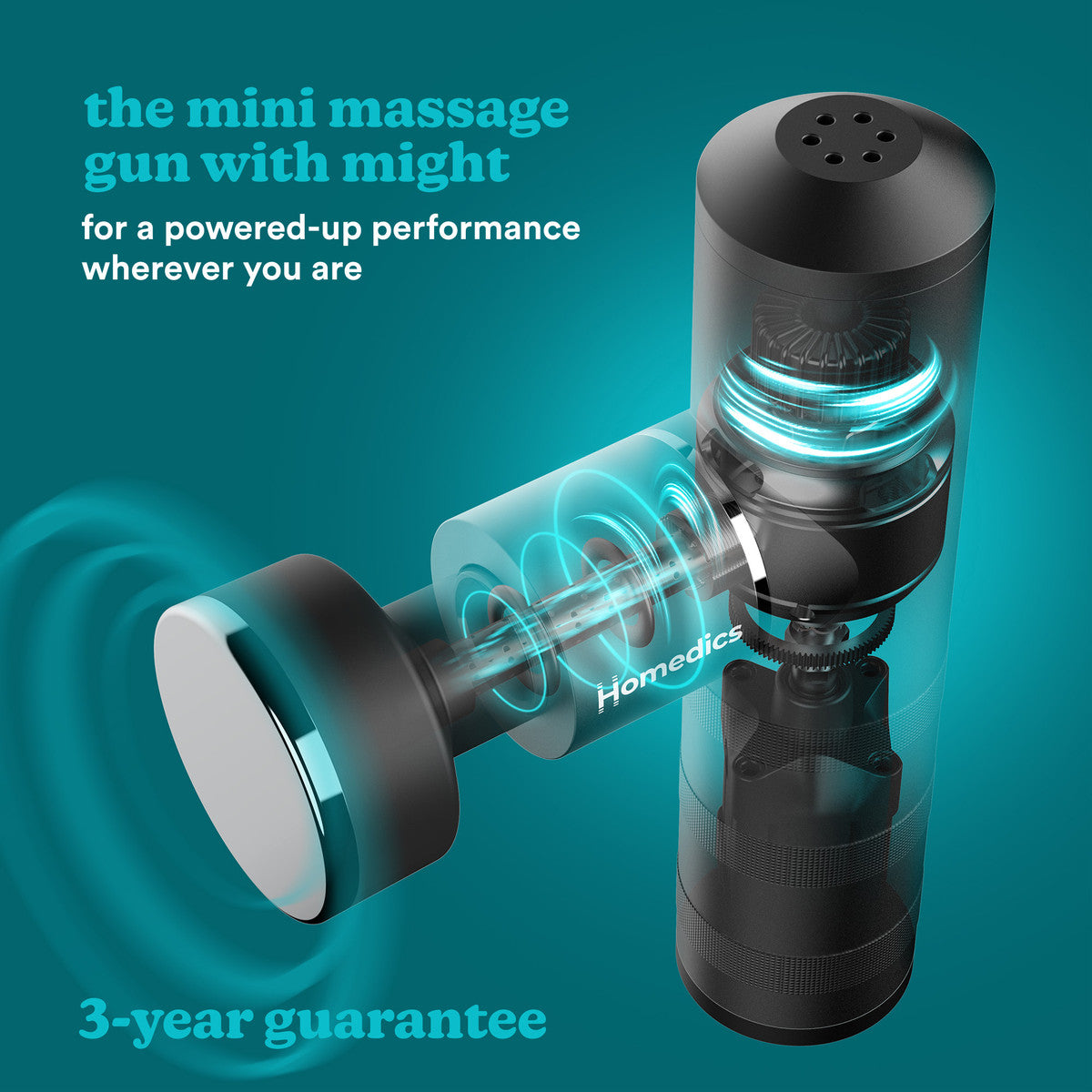 HoMedics Myti Black Mini Massage Gun with Heated Head