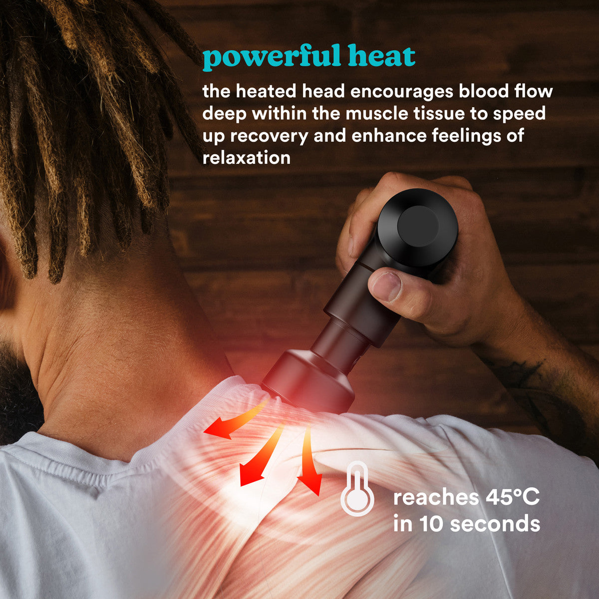 HoMedics Myti Black Mini Massage Gun with Heated Head