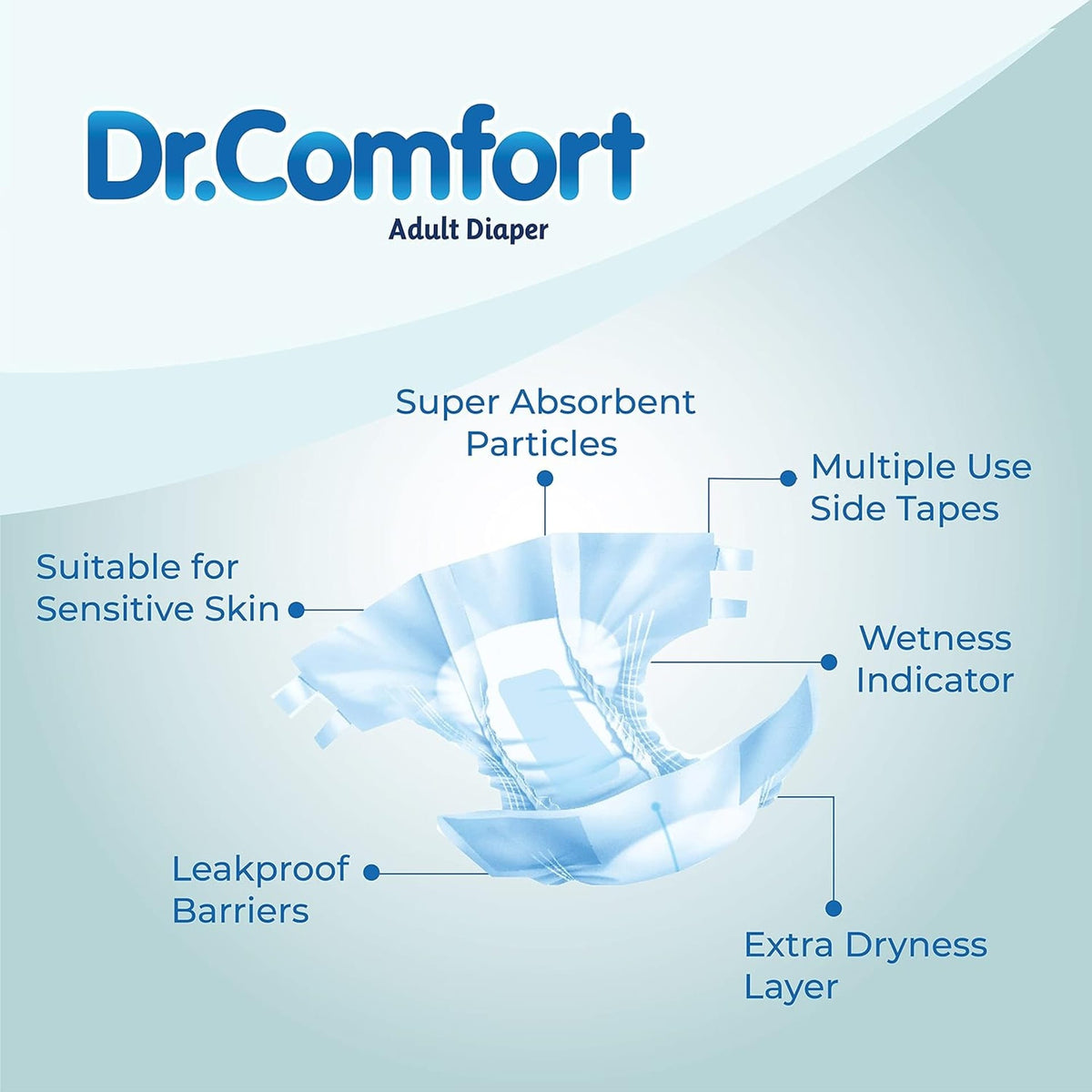 Dr.Comfort Adult Diapers Unisex – 30 Pieces