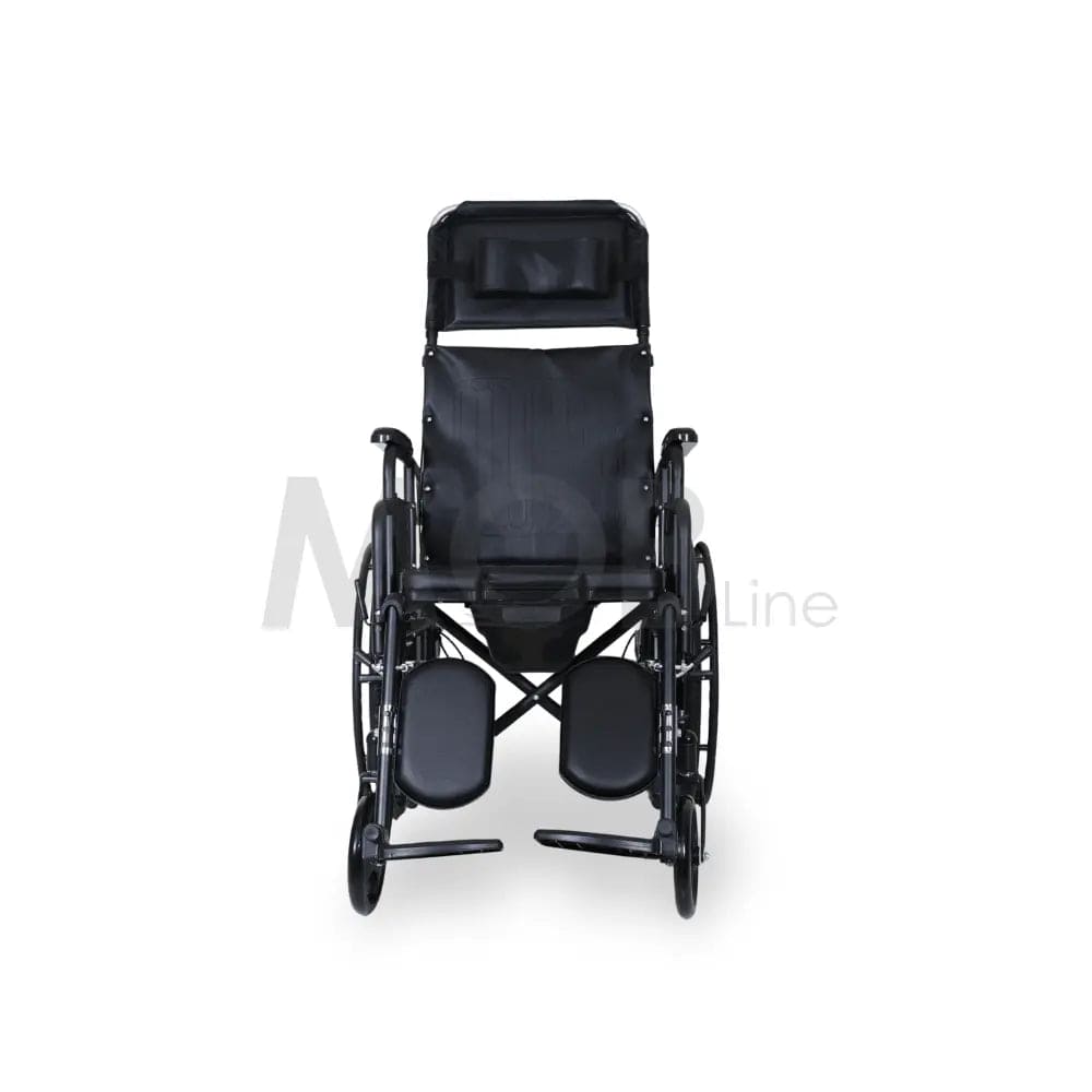 MOBLINE - STEEL RECLINING AND ELEVATING COMMODE WHEELCHAIR Cureline Healthcare