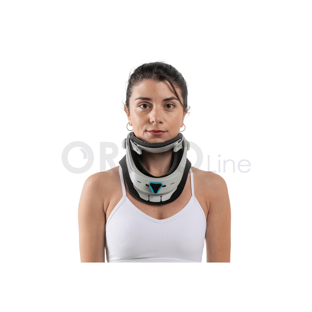women using ortholine neck brace front view