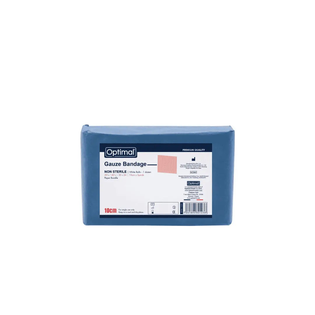 OPTIMAL non-sterile gauze bandage rolls 1 dozen available in 5cm 7.5cm 10cm and 12cm for wound care in Lebanon