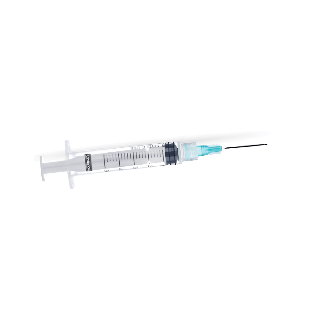 OPTIMAL Syringes for Single Use with Needle – Luer Lock, 5cc/ml, 100 Pieces