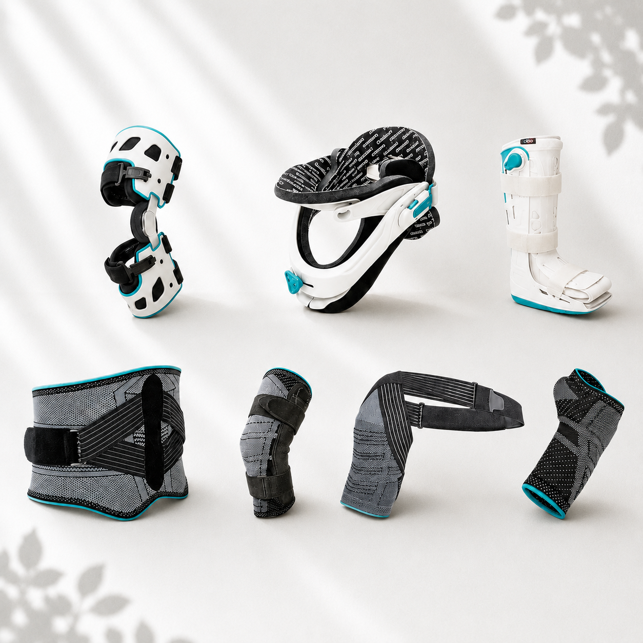 Cureline healthcare orthopedic bracing and supports collection with different bracings