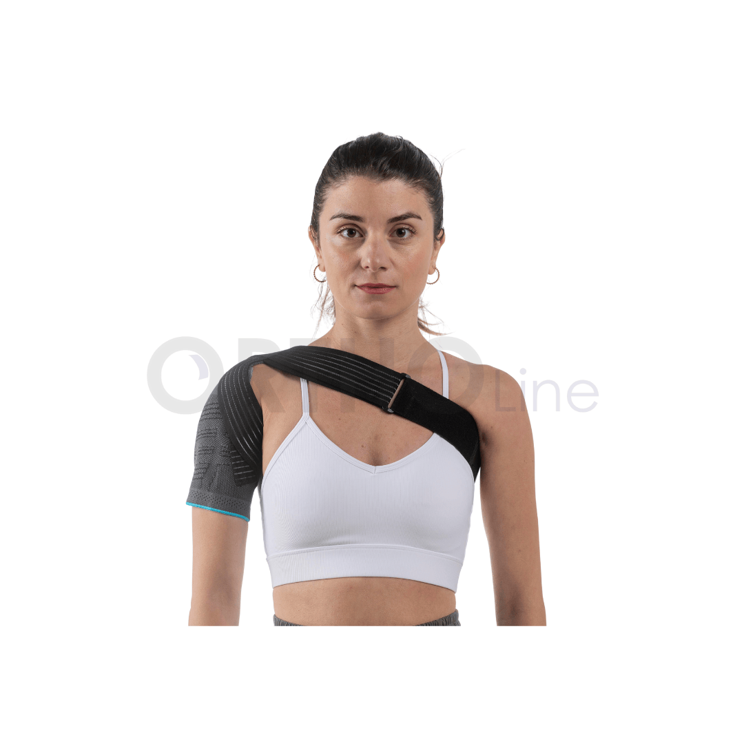women using ortholine shoulder brace front view