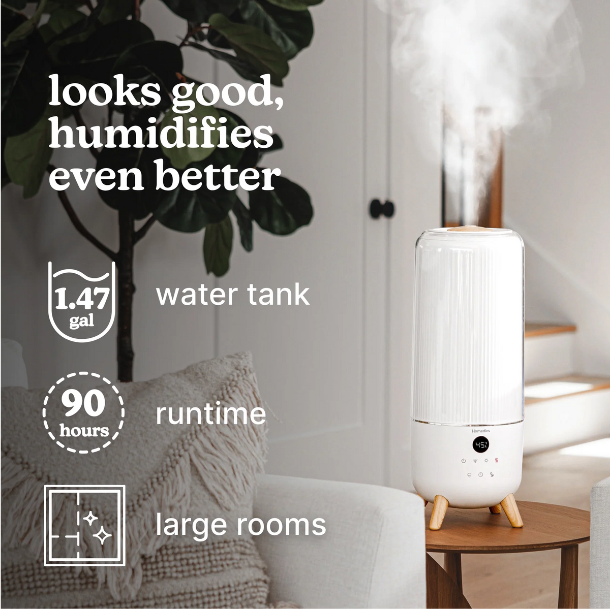 HoMedics TotalComfort Deluxe Large Room Ultrasonic Humidifier