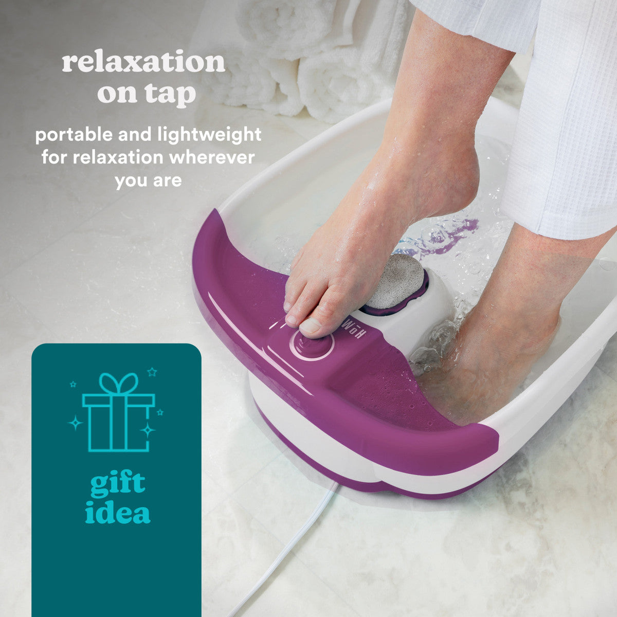 HoMedics Bubble Mate Foot Spa with Keep Warm Technology